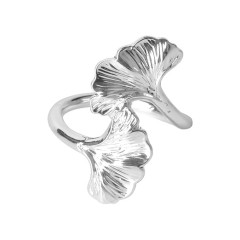 Rings for napkins «Ginkgo» silver