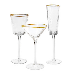 Glasses «Evans» transparent with gold rim set made of 3-ex