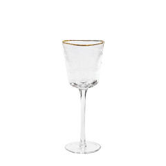 Glass «Evans» transparent with gold rim for wine
