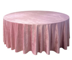 Tablecloths soft-pink round (velour) 3.4 m