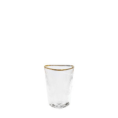 Glass «Evans» transparent with gold rim for water