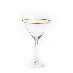 Glass «Evans» transparent with gold rim for round martini