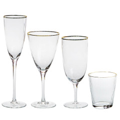 Glasses «Atlant» transparent with gold rim set made of 4-ex