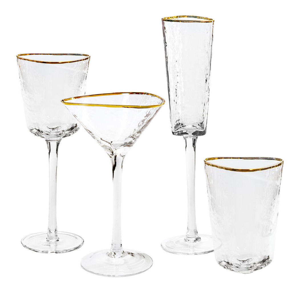 Glasses «Evans» transparent with gold rim set made of 4-ex — 1
