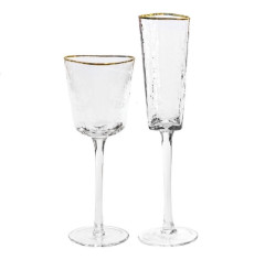 Glasses «Evans» transparent with gold rim set