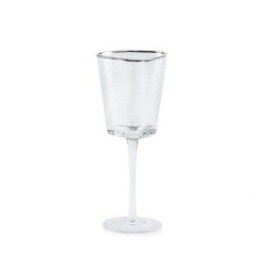 Glass «Evans» transparent with silver rim for wine