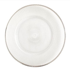 Charger plate with silver rim «Onda» 34 cm