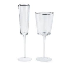 Glasses «Evans» transparent with silver rim set