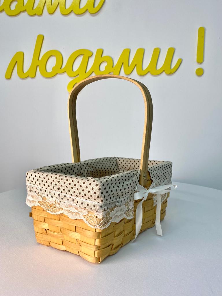 Корзина плетенная с ручкой (маленькая) — 3