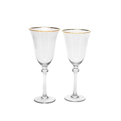 Glasses «Dzhimbo» transparent with zolotym kantom set