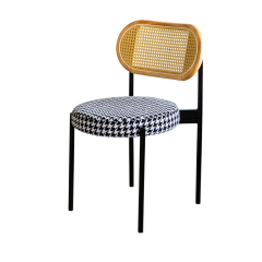 Орындықтар «Ронди» қара, арқалығы ротанг, отырышы гусиная лапка