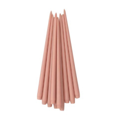 Candles AUNJELIN 35 cm, pack 5 pcs. — powder pink
