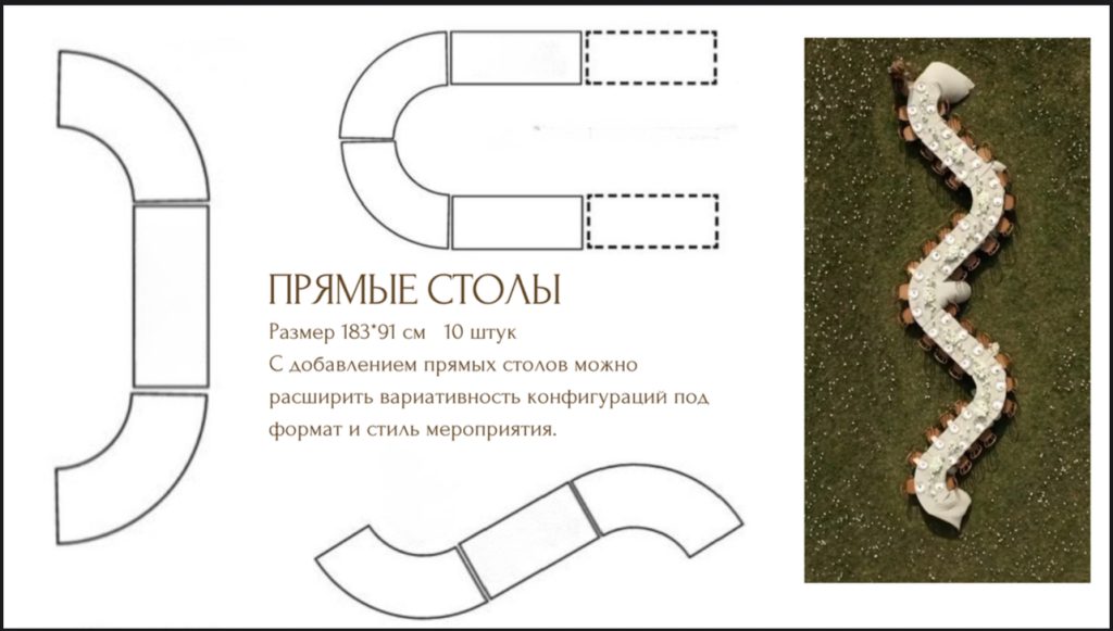 Үстелдер «Змейка» 183х91 см — 3