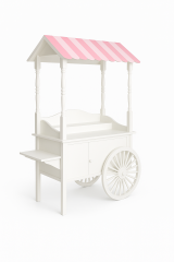 Cart for candy bar with pink roof