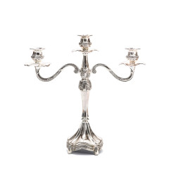 Candle holders silver three-arm «Marko» 32x32 cm