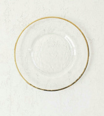 Charger plate «Stella» transparent with gold rim