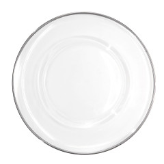 Charger plate «Stella» with silver rim 33 cm