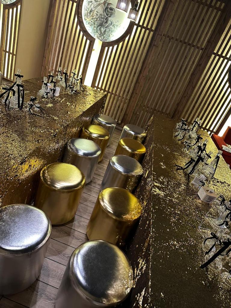 Скатерти золотые пайеточные прямоугольные — 4