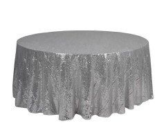 Tablecloths silver sequins round 3.4 m