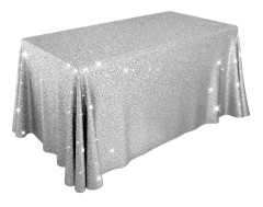 Tablecloths silver sequin rectangular
