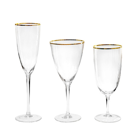 Glasses «Atlant» transparent with gold rim set made of 3-ex — 1